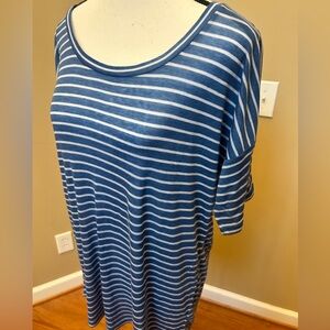 J. Crew Navy and White Striped Tee